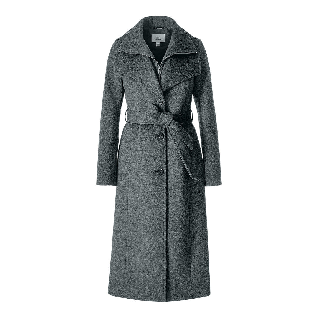 ILANA-U Wool Belted Coat With Bib Soia Kyo Canada