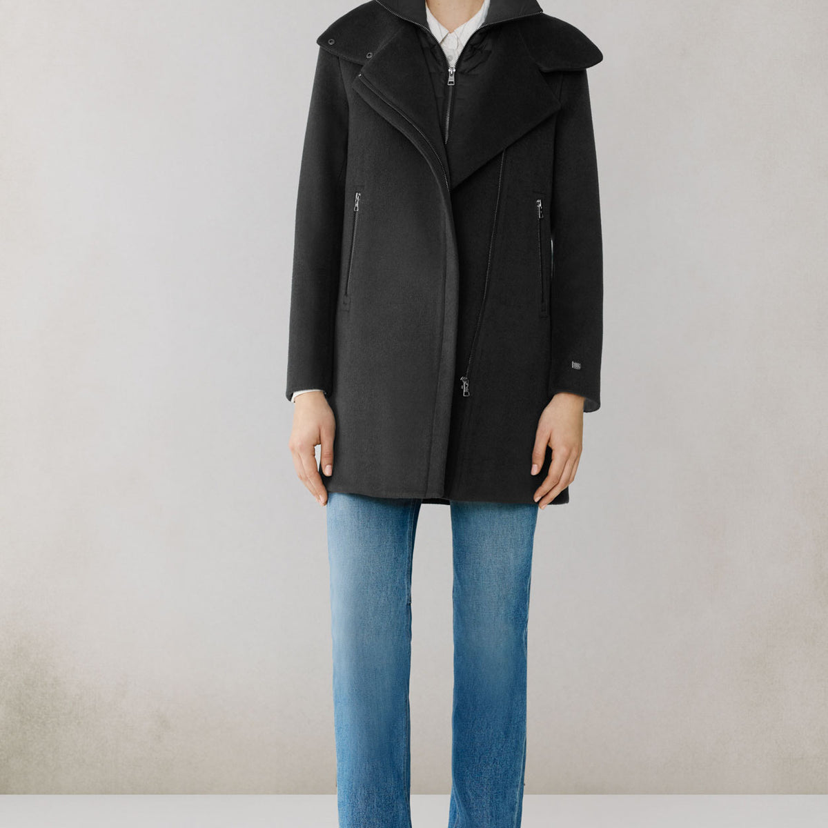 ABBI Wool Coat With Bib | Soia & Kyo Canada