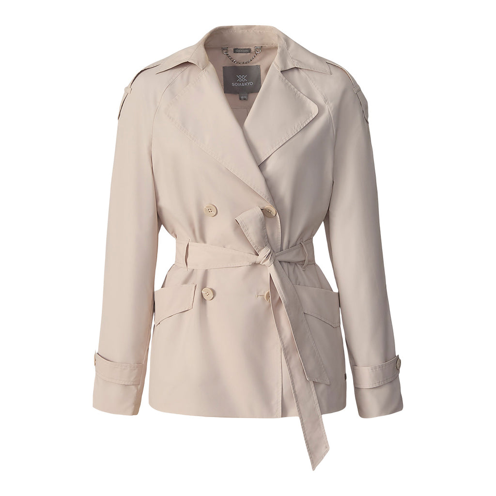 Medina - Short Double-Breasted Trench Coat | Soia & Kyo CA